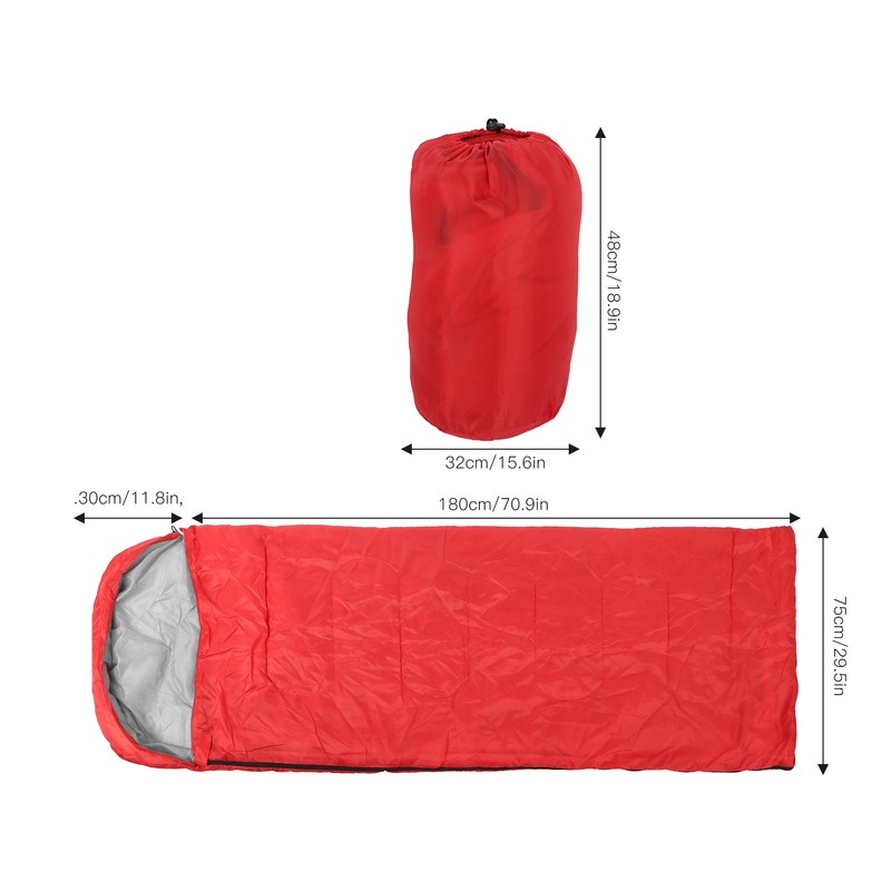 Adult Outdoor Envelope Sleeping Bag with Hood Waterproof for Camping