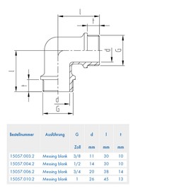 ABA Beul 15057.006.2 Angle 90° Male Thread 3/4 Inch Brass