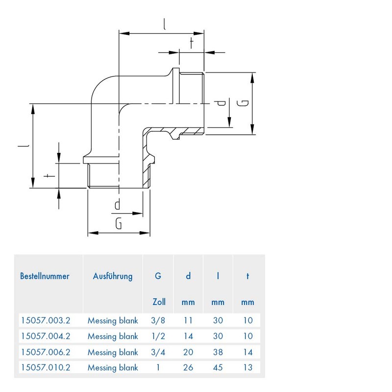 ABA Beul 15057.006.2 Angle 90° Male Thread 3/4 Inch Brass
