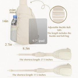 ecosmile Sling Bag Nylon Crossbody Purse Adjustable Strap Shoulder Anti Theft Crossbody Bags for Women Travel