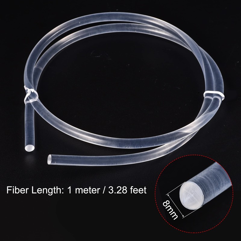 sourcing map PMMA Side Glow Fibre Optic Cable 8 mm