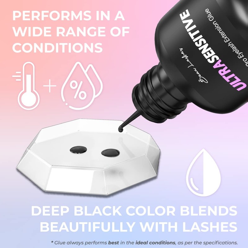 Sensitive Eyelash Extension Glue for Professionals | Low Humidity Strong