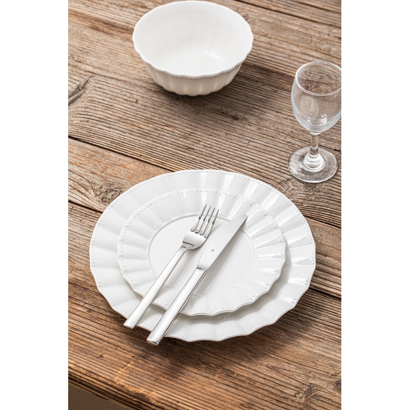 HOMBENE Plates and Bowls Sets, 12 Piece Dinnerware Sets Bone