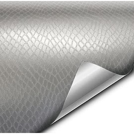 VViViD XPO Silver Snake Skin Leather Vinyl Wrap Roll with Air Release Technology (6ft x 5ft (Hood, Roof or Trunk Wrap Kit))