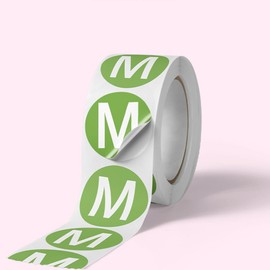 1000 Stück 2,5 cm runde bunte Kleidungsgrößen-Aufkleber, 2 Größen, klein, mittel, selbstklebende Etiketten, Aufkleber für Kleidung, T-Shirts, Röcke, Einzelhandel (S+M)