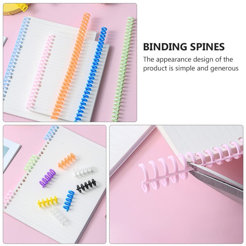 Mobestech 10pcs Notebook Spine Coils, Plastic Binding Spirals, DIY Notebook