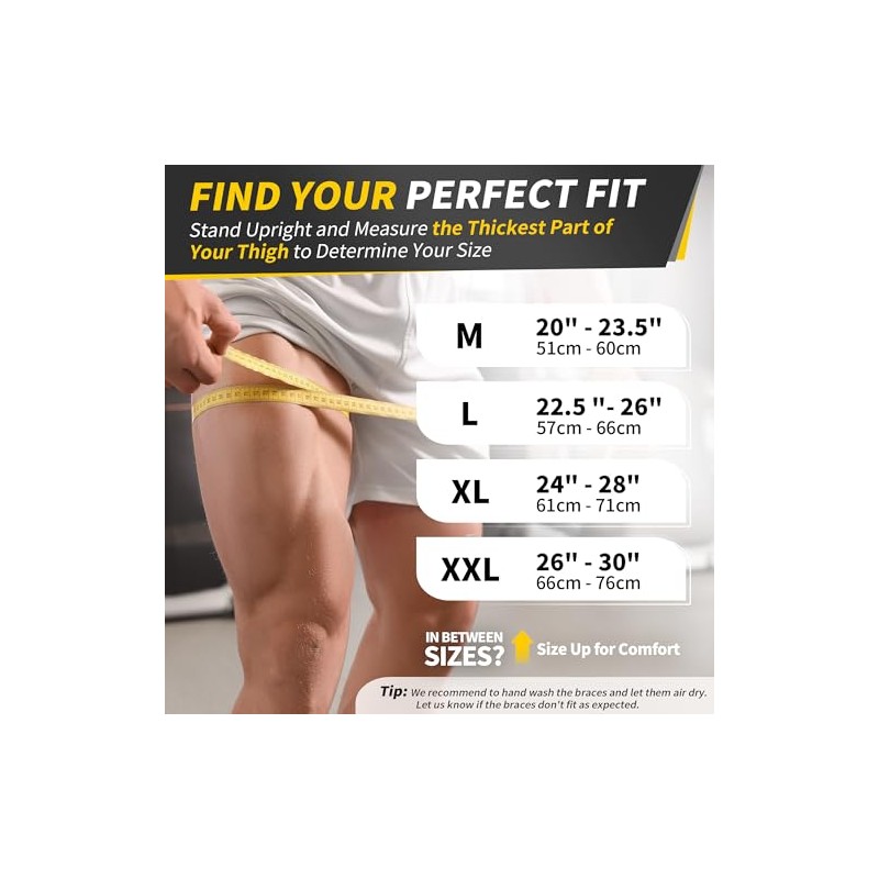 CAMBIVO Thigh Compression Support Sleeve with Hot & Cold Gel