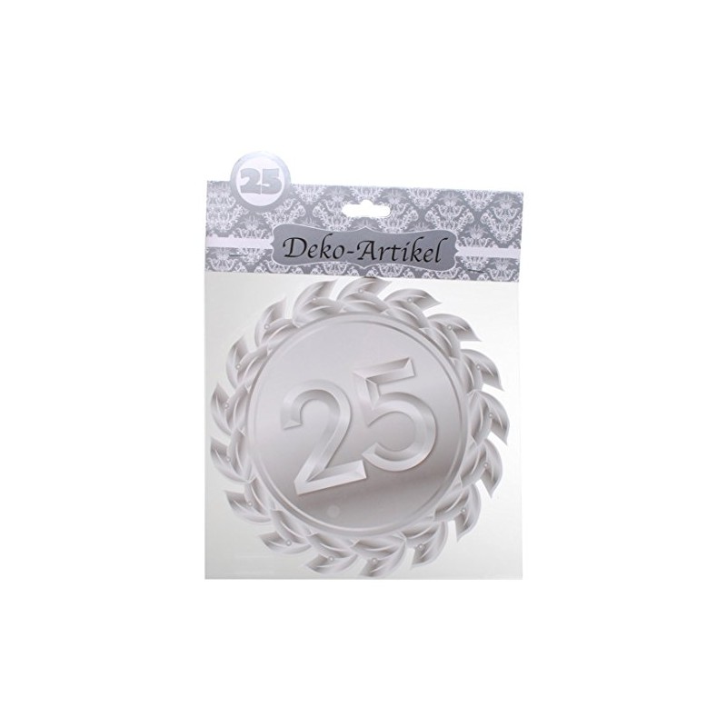 Udo Schmidt Decorative Sign 25 Silver Cardboard Medal 25th Birthday