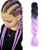 Braiding Hair Ombre Black to Light Purple Braid Hair Extensions