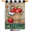 Breeze Decor Fruits Apple Basket House Flag Dowel Set Food