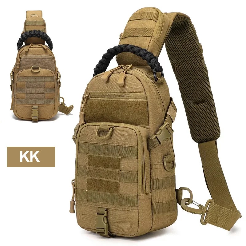 Men's Tactical MOLLE Chest Bag – Adjustable Water-Resistant Nylon Sling