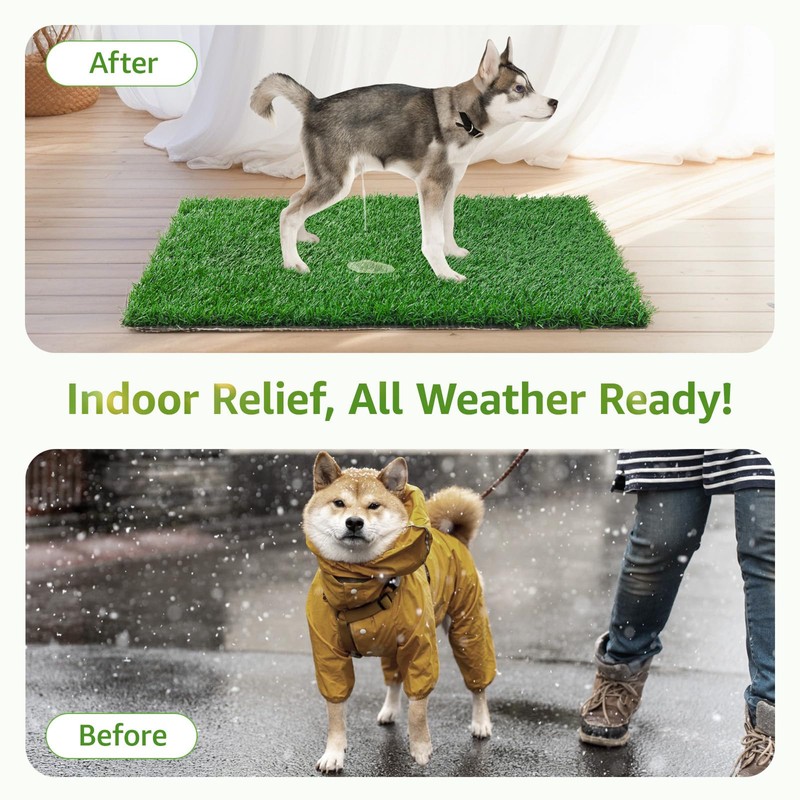 LOOBANI Dog Grass Pee Pads, Artificial Dog Grass Pads for
