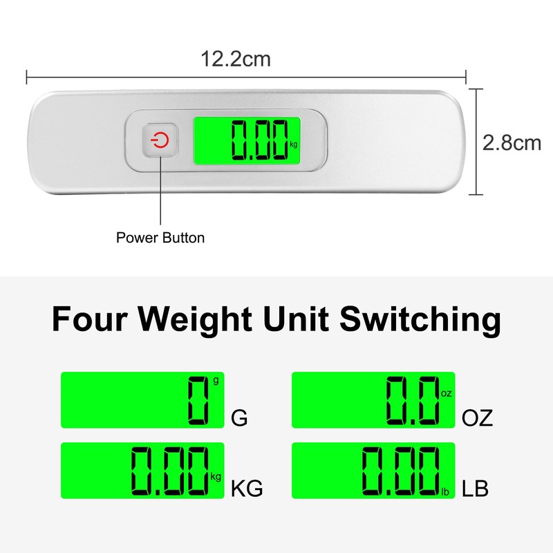 Blendura Digital Luggage Scales with Hooks, White, B