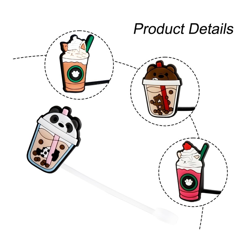 Vanyibro 6-Piece Reusable Straw Cover Caps Set,Dust-Proof Drinking Straw Cover,Eco-Friendly