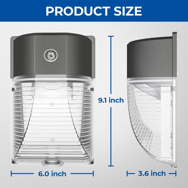 CINOTON 26W LED Wall Pack Light with Dusk to Dawn