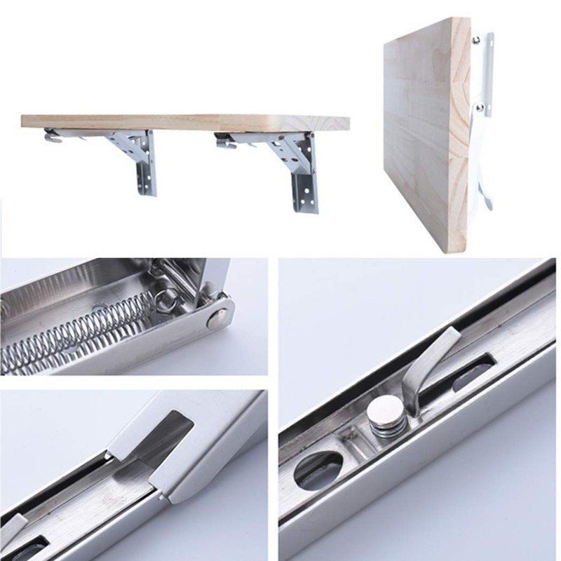 35-cm foldable shelf brackets, high-performance stainless steel. Load: 60 kg,