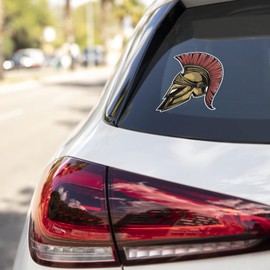 Spartan Gladiator Helmet Sparta Soldier Warrior Car Bumper Vinyl Sticker Decal Motorcycle Stickers Good for Laptop Bumper Skateboard Luggage Sticker for Truck Hardhat Stickers for Men 4"X5" sh48