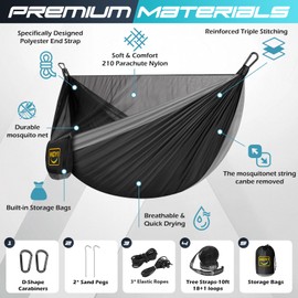 Camping Hammock Mosquito Net,Double & Single Portable Hammocks Hammocks with 2 Tree Straps,Hammock Tent for Travel Camping,Camping Accessories for Indoor Outdoor Hiking Backpacking Backyard Beach