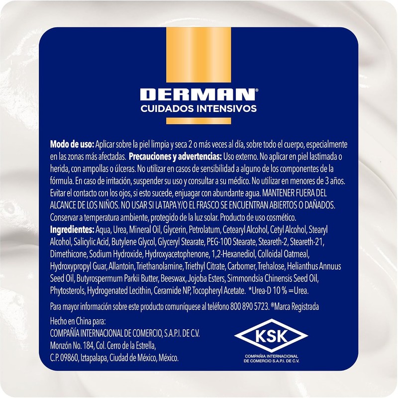Derman PS Calm Crema Corporal │ Urea-D 10% + Ácido