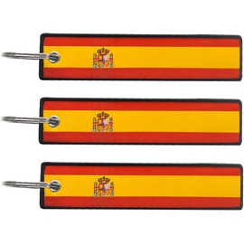JAVD - Llavero de bandera de España con llavero, llaves, coches, motocicletas, mochilas, equipaje y regalos, EDC (paquete de 3), España, medium size