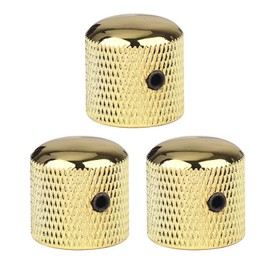 Gutahare-3Pcs Metal Guitar Knobs Gold Volume Tone Dome Speed Control Knob with Allen Keys Screws Set for Fender Strat Telecaster Gibson Les Paul Guitar Bass Accessories (Gold)…