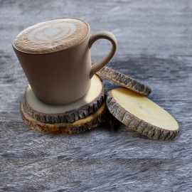 ArtSkills Natural Wood Slices for Crafts, 3" Wood Rounds Live Edge Wood Circle Coasters for Wood Burning Kit, Wood Crafts, Rustic Wedding Décor, Centerpieces, 4-Piece