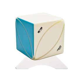 MoFangGe Mo Fang Ge Irregular Maple Leaves Magic Puzzle Cube with only Blue Green White Three Colors for kids and beginners + one cube stand