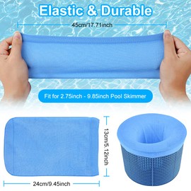 OFFCUP Pool Skimmer Socks, 20pcs Pool Filter Saver Socks, Skimmer Socks Nylon Fabric Filters Pool Basket Socks Pool Skimmer Filter for Above-Ground Pools with Frame Pool or Fast Set (Blue)