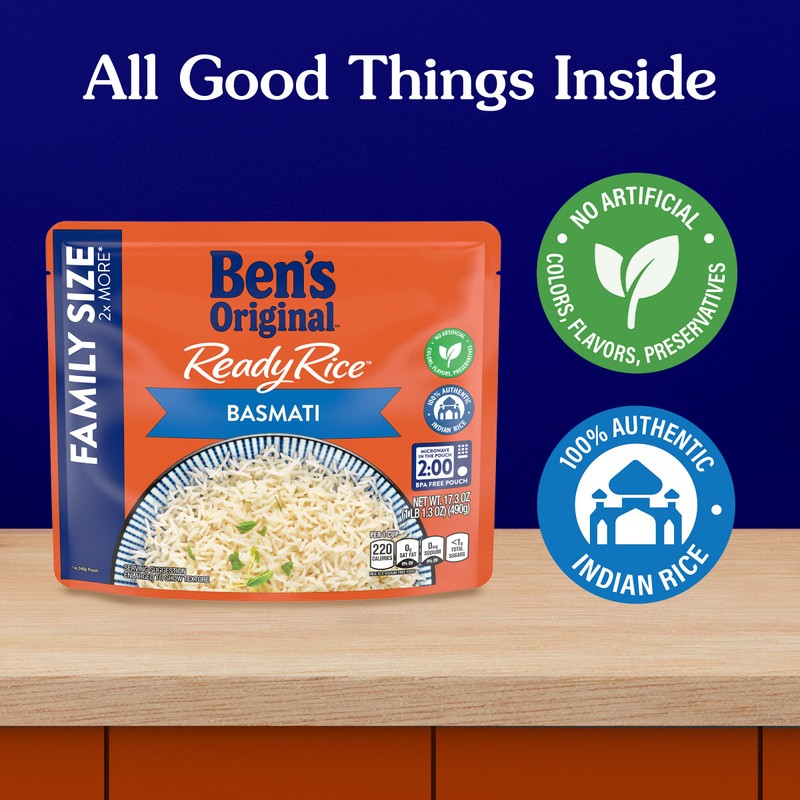 BEN'S ORIGINAL READY RICE Basmati Rice, Family Size, 17.3 OZ