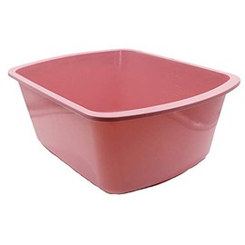 Portable Rectangular Plastic Wash Basin, 6 Quarts with Graduations, Rose (Pack of 2)