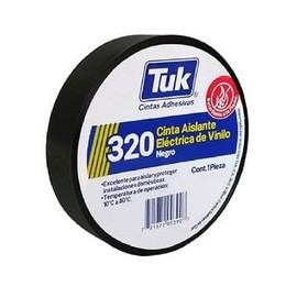 Tuk - Cinta Aislante Eléctrica de Vinilo Color Negro de 19 mm x 18 m