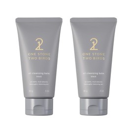 One Stone Two Birds Oil Cleansing Balm, Black, 3.2 oz (90 g), Set of 2
