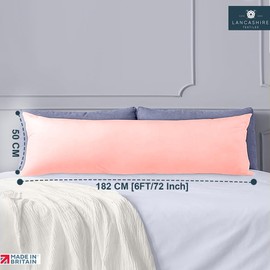 Lancashire Textiles Blended Cotton Percale Pink 6Ft (Super King) Bolster case