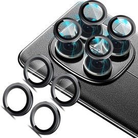 Zeking (2 Set for Xiaomi Redmi Note 14 Pro 4G/ 5G Camera Lens Protector, Scratch-Resistant HD Clarity Ultra-Thin 9H Tempered Glass with Aluminum Edging, Individual Metal Lens Cover (Black)