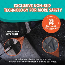 Back Seat Extender for Dogs, Dog Car Seat Cover for Back Seat - No-Slip 600D Waterproof Hammock, Exclusive Large Space Hard Bottom Seat Bed Holds 330 Ibs, Dog Accessories, Dog Bed for Car - Black