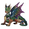 ICE ARMOR 9.5" W Green Dragon with Purple/Blue Wings Statue
