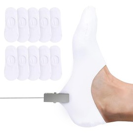 Calcetines Invisibles para Hombre y Mujer,10 Pares Tobilleros Invisibles Silicona Antideslizante Cortos Calcetin,Transpirables de Calcetines de Corte Bajo (Blanco)