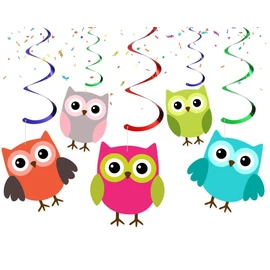 10 PCS Owl Streamers Pack - Mystical Nighttime Creature Hanging Decorations for Themed Parties, Events, and Enchanted Spaces