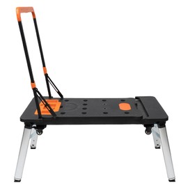 7 inch 1 Portable Workbench,Load Capacity 150/250KG Portable Multifunctional Folding Work Table Adjustable Height As Scaffold Platform Car Creeper and Hand Truck with 4Wheels