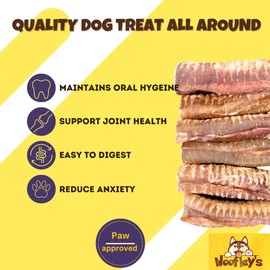 Woofley's Beef Trachea - (6 Inch 100 Pack) - Trachea Treats for Dogs - Natural Source of Glucosamine and Chondrotin for Joint Health - 100% Natural Beef Windpipe for Dogs