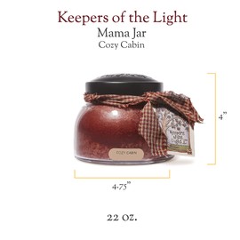 A Cheerful Giver - Cozy Cabin Mama Scented Glass Jar Candle (22oz) with Lid & True to Life Fragrance Made in USA