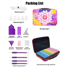 Diamond Painting Storage Containers Case,60 Slots Diamond Art Boxes Kits,Portable Jewelry Beads Storage Box Accessories(purple)