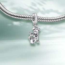 MSPOVOF Heart Christmas Animal Charms Bead for Bracelets and Necklaces S925 Sterling Silver Charms for Birthday Women Jewellery Gift, Cubic Zirconia