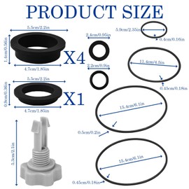 Ourdort Set of 12 Pool O-Rings Replacement Part, Sealing Ring Pool Pump, 1 Air Release Valve and 11 O-Ring Seals, 25013 Seal Sand Filter System, Pool Accessories for Sand Filter Pumps Replacement