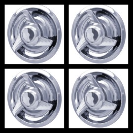 Aftermarket Products 4pc Chrome Chevy GM Rally 3 Tri-Bar Spinner Wheel Center Hub Caps Rim trim Ring