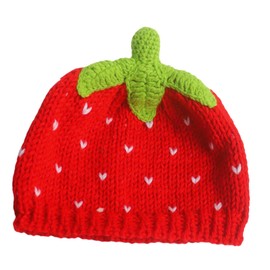 Harilla Strawberry Hat Knitted Hat Cute Red Fruit Versatile Girls Decorative Women Headwear Strawberry Hat Winter Warm Hat, red