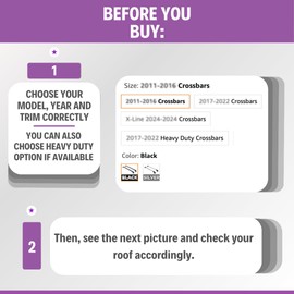 ERKUL Roof Rack Cross Bars for Hyundai Tucson SE/SEL/N Line/Limited 2022-2024 | Aluminum Crossbars with Anti Theft Lock for Rooftop | Compatible with Flush Rails - Black