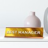 Signs ByLITA Best Manager Silver Frame, Novelty Desk Sign (2x8“)