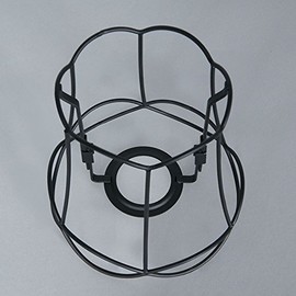 QAZQA Granny Frame Retro Steel Lampshade Metal Black 15I14