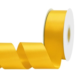 BVIEAKD Yellow Satin Ribbon - 1-1/2" x 50 Yards Double Faced Solid Color Ribbon for Crafts Weddings Bow Making & More